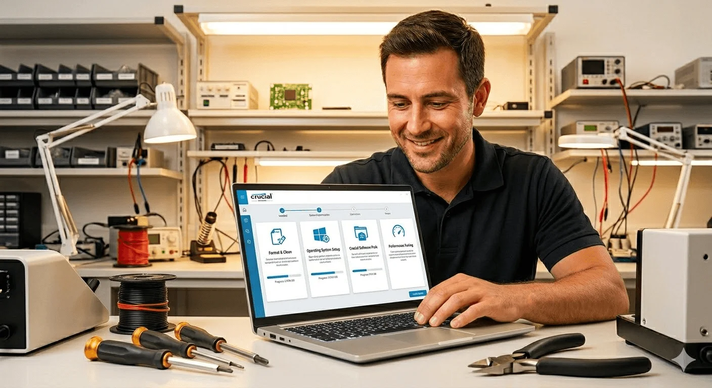 Técnico profesional trabajando